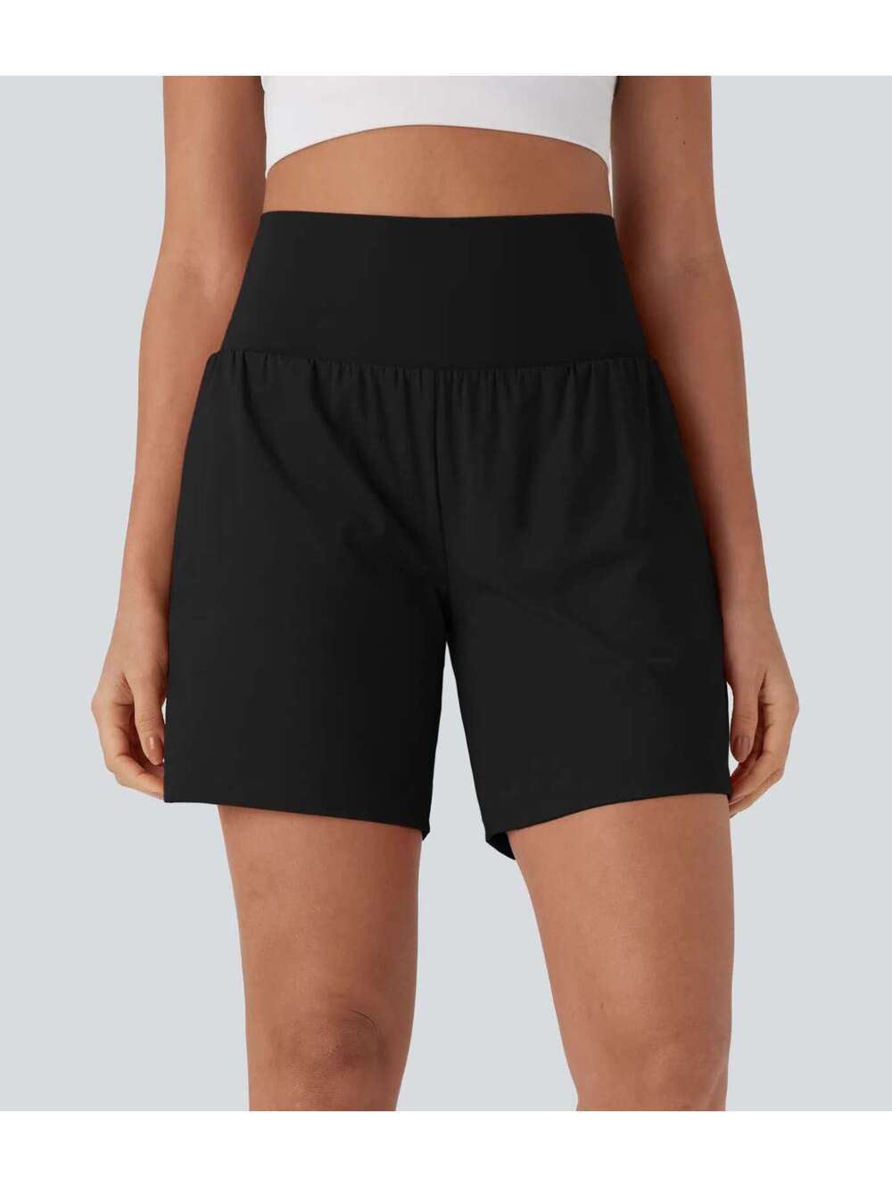 HALARA Airy High Waisted 2-in-1 InstantCool Yoga Shorts 7" with Pockets Size [S]